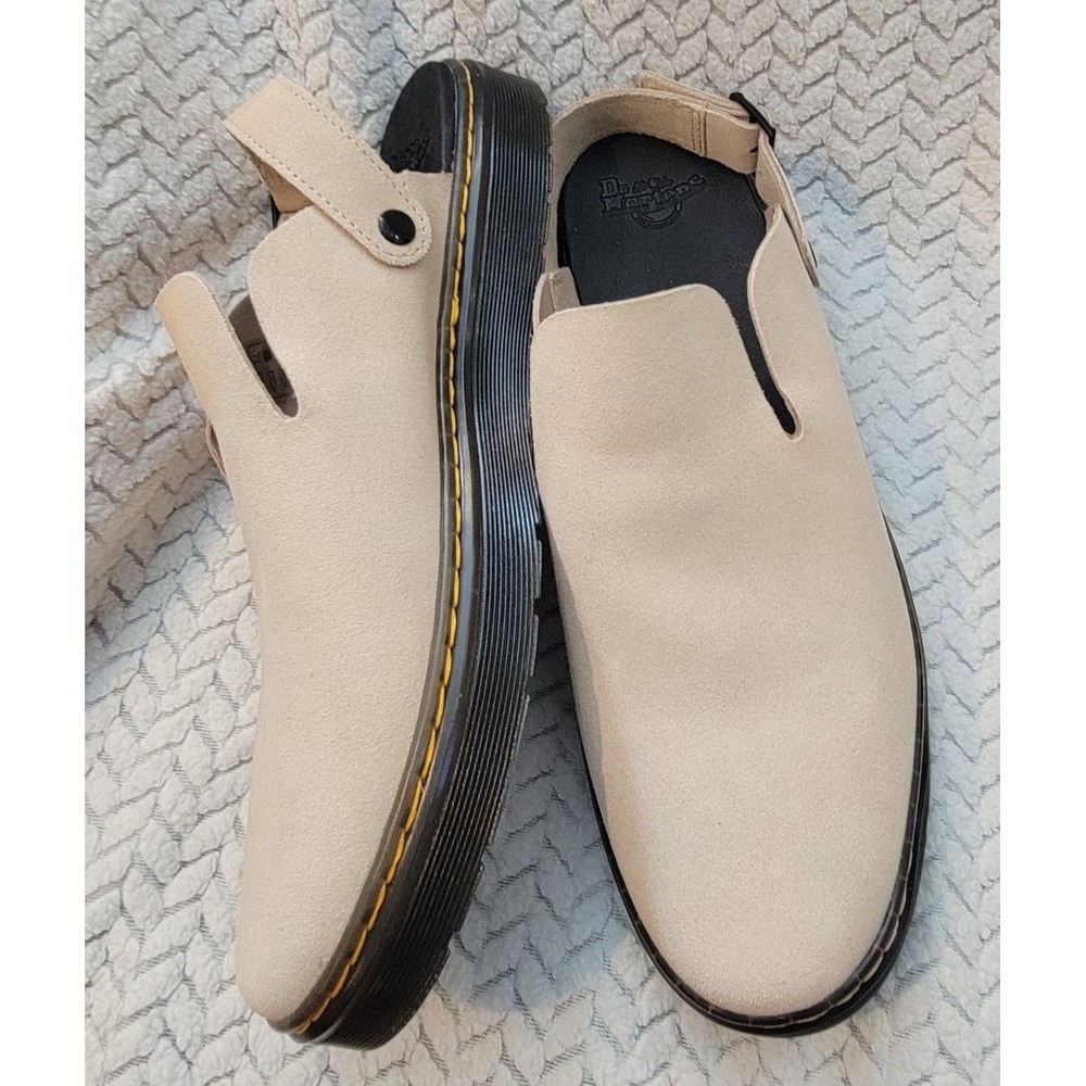 Dr. Doc Martens Carlson Suede Mules Mens 14 Beige Warm Sand Slip On **BRAND NEW*
